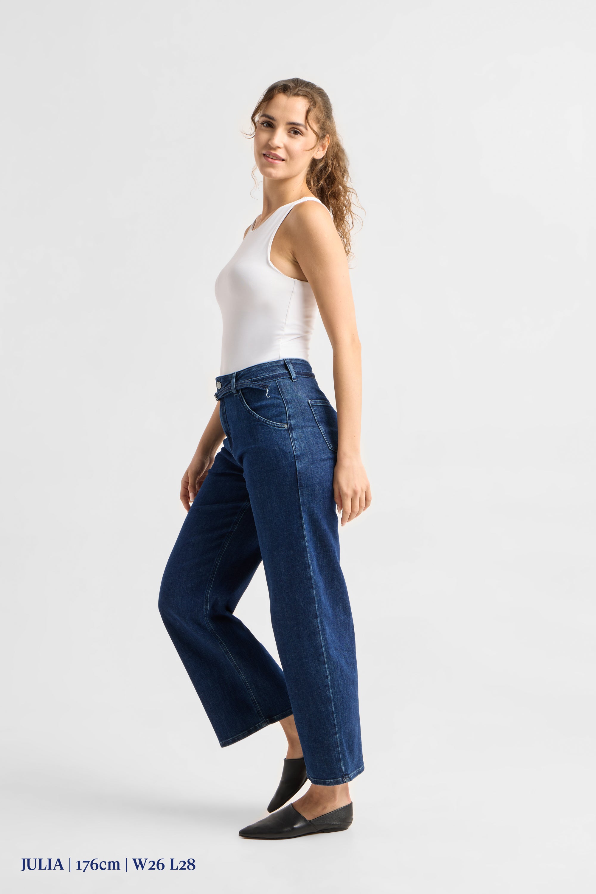 BLINK High Waist Culotte Jeans - Dark Blue