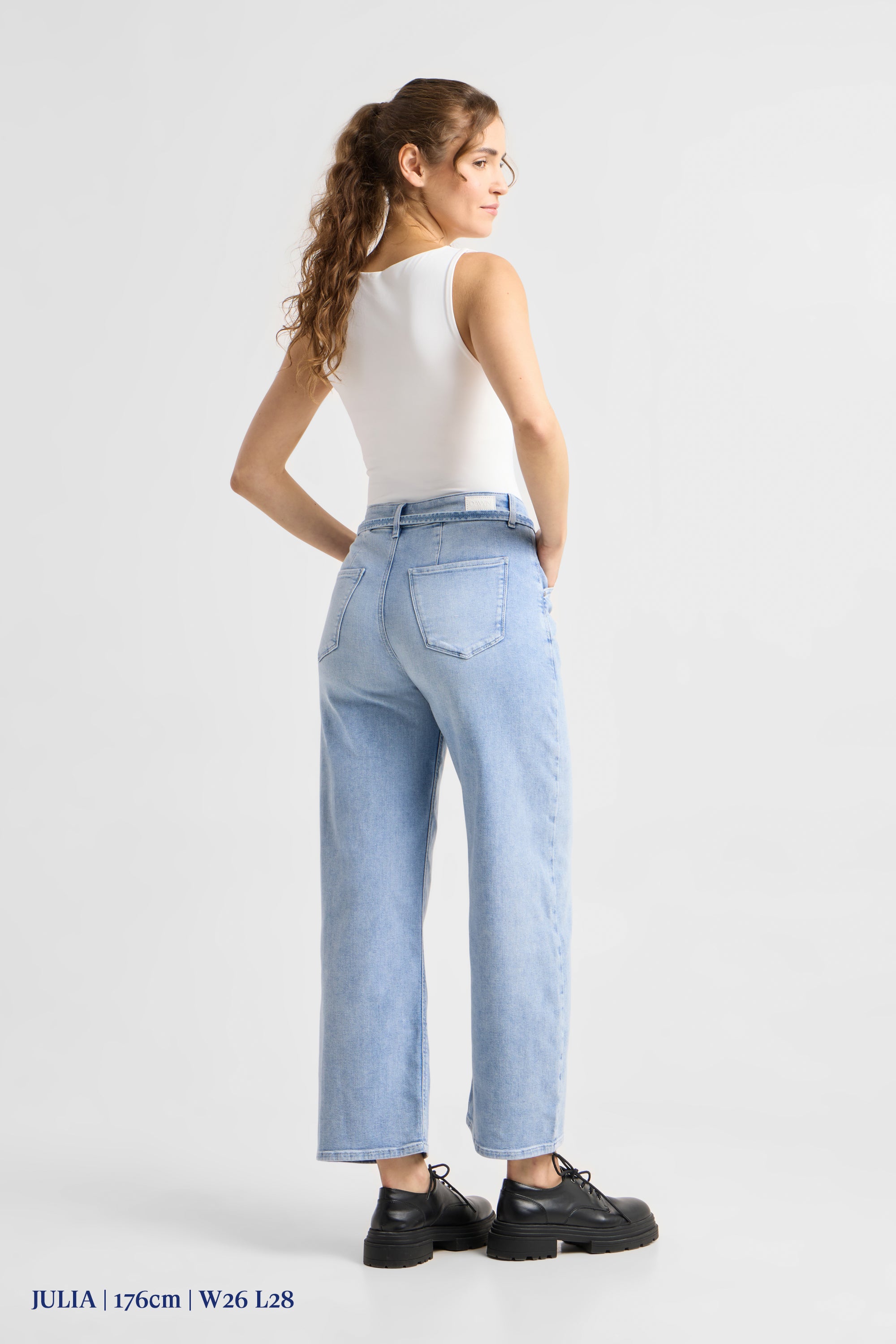 BLINK High Waist Culotte Jeans - Light Blue