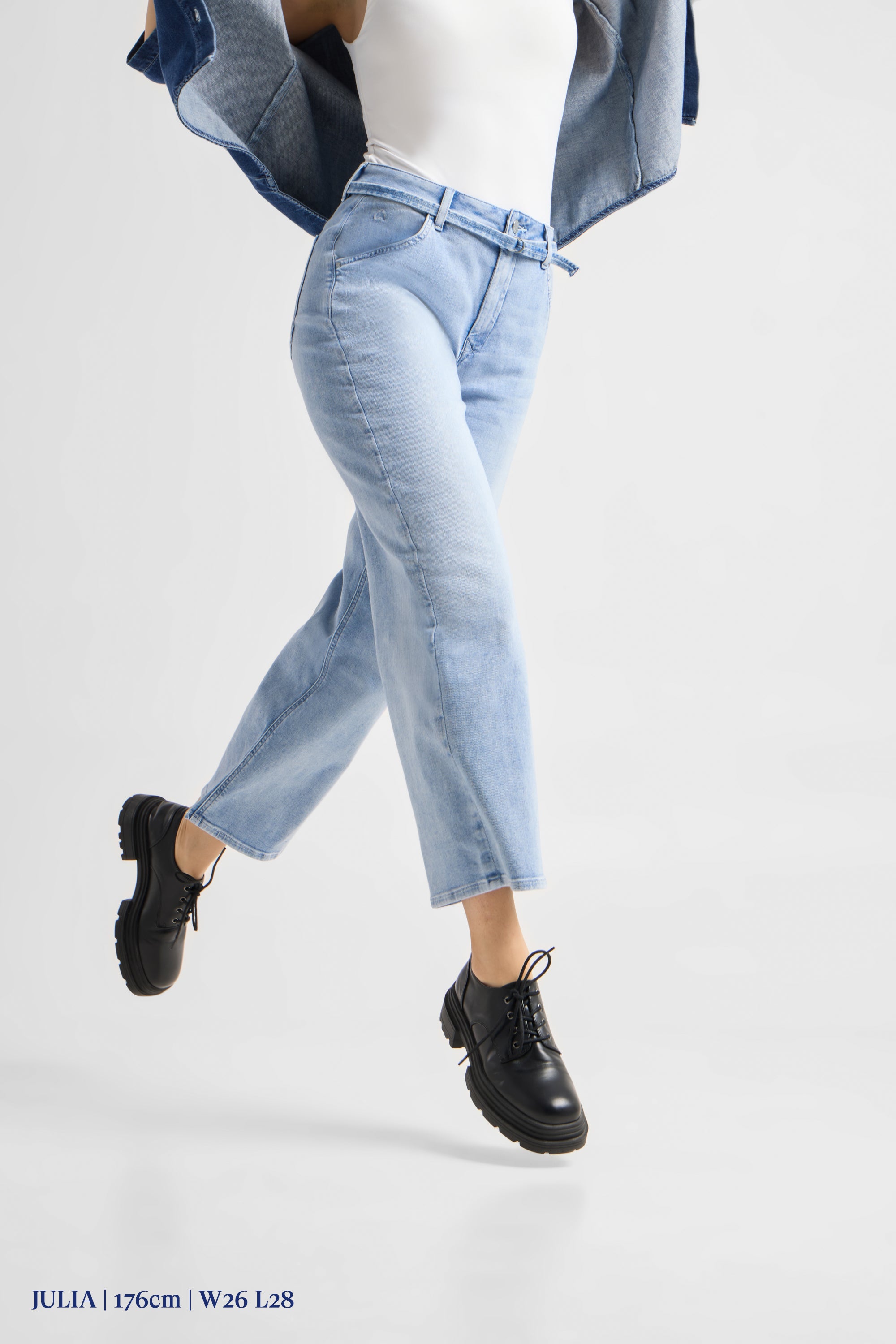 BLINK High Waist Culotte Jeans - Light Blue