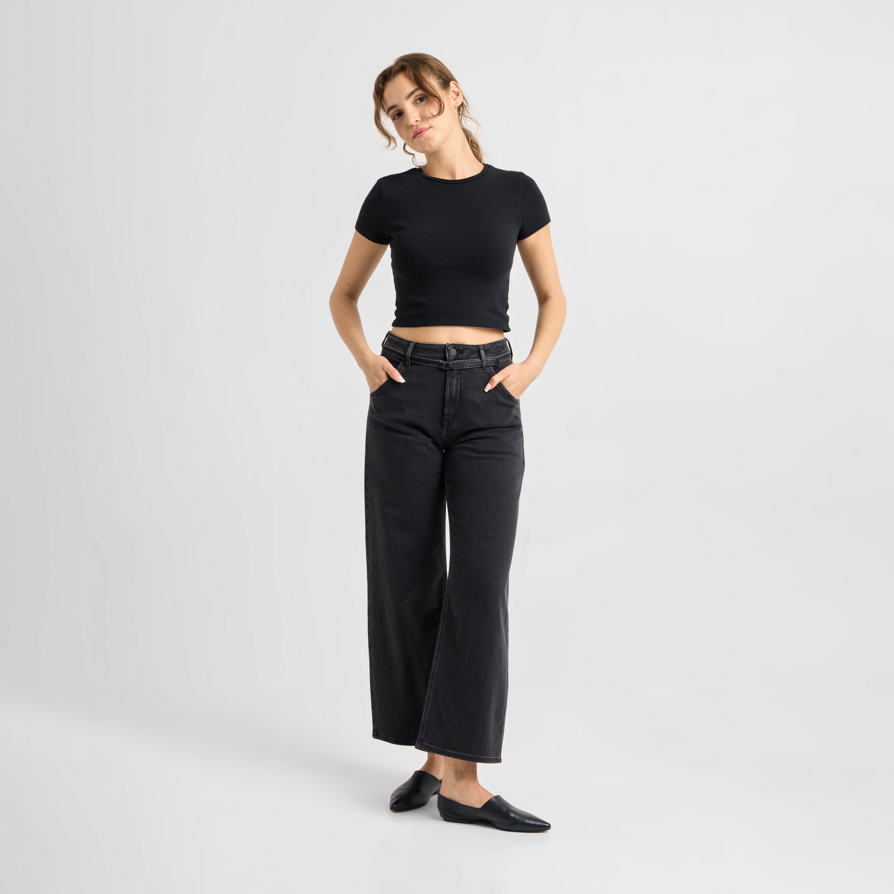 BLINK High Waist Culotte Jeans - Black Denim