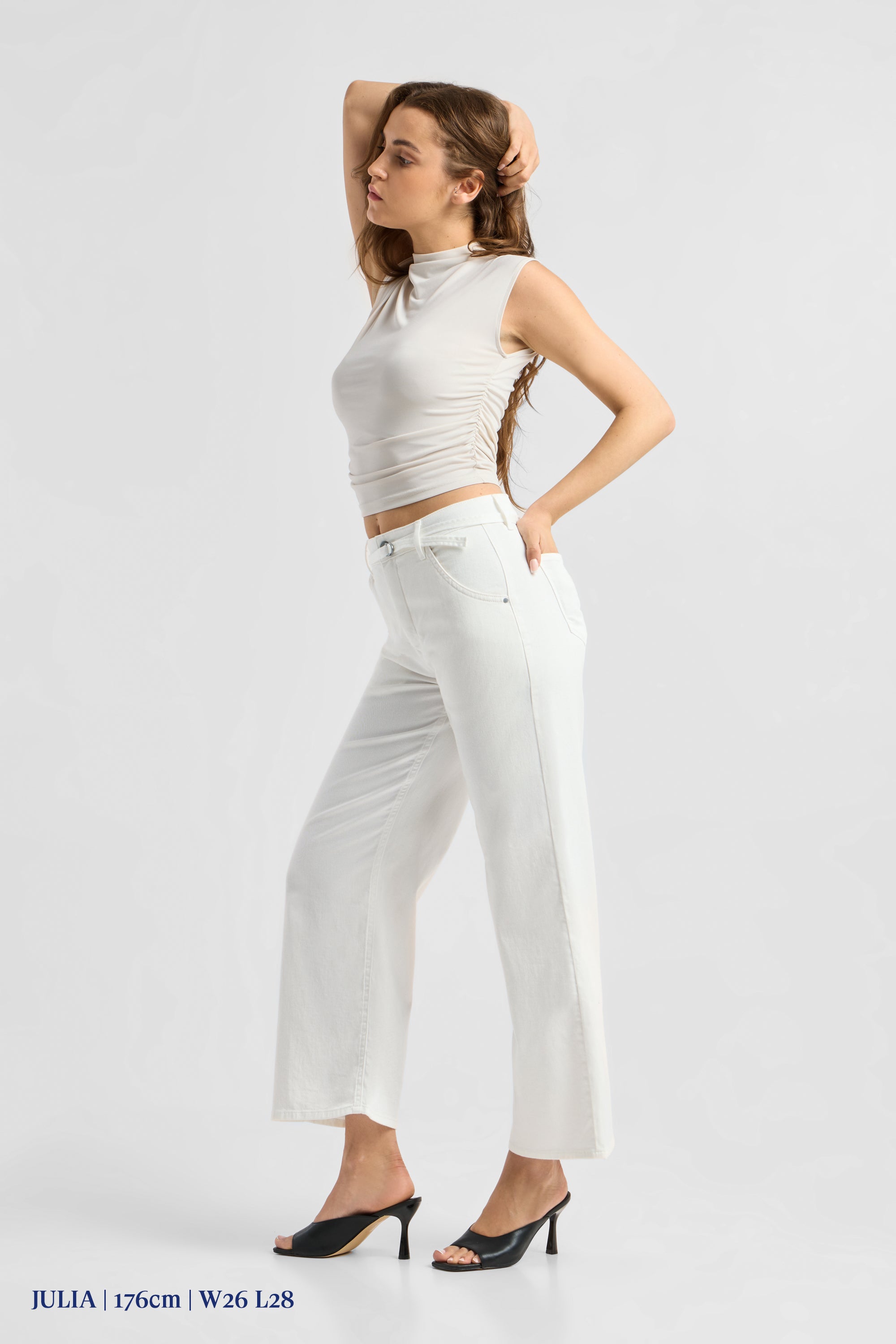 BLINK Wide Barrel Culotte Soft Denim - Classic - White Denim