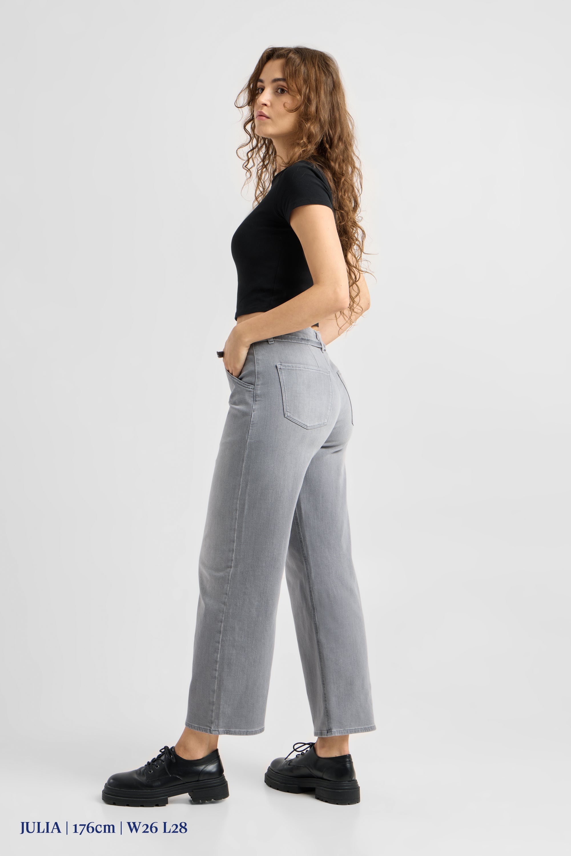 BLINK Wide Barrel Culotte Soft Denim - Classic - Cool Grey