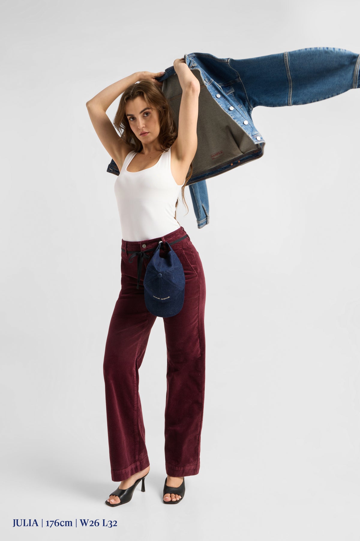 DEW Flared Corduroy - French Pocket - Plum Red Wine