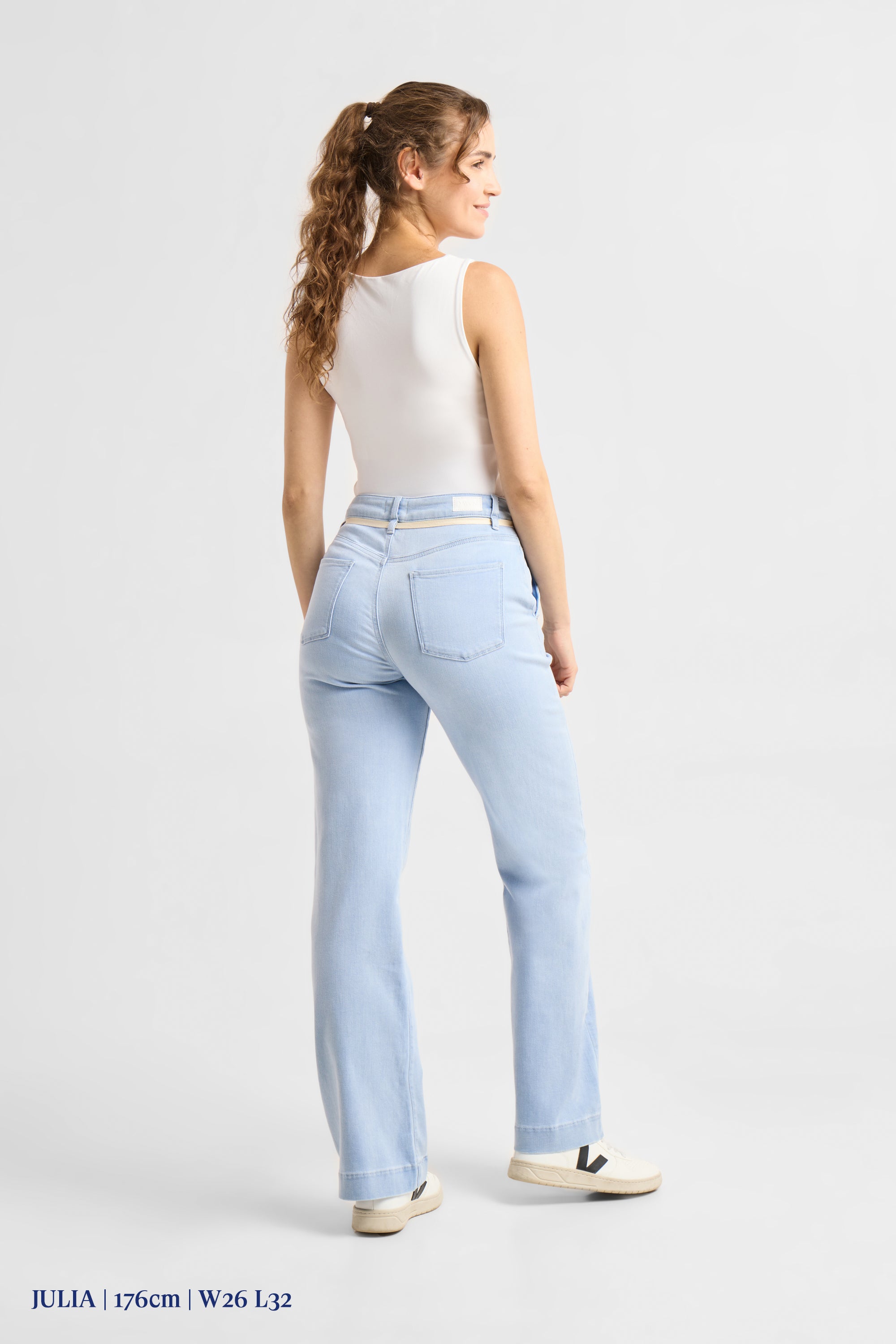 DEW Flared Soft Denim - French Pocket - Bright Blue