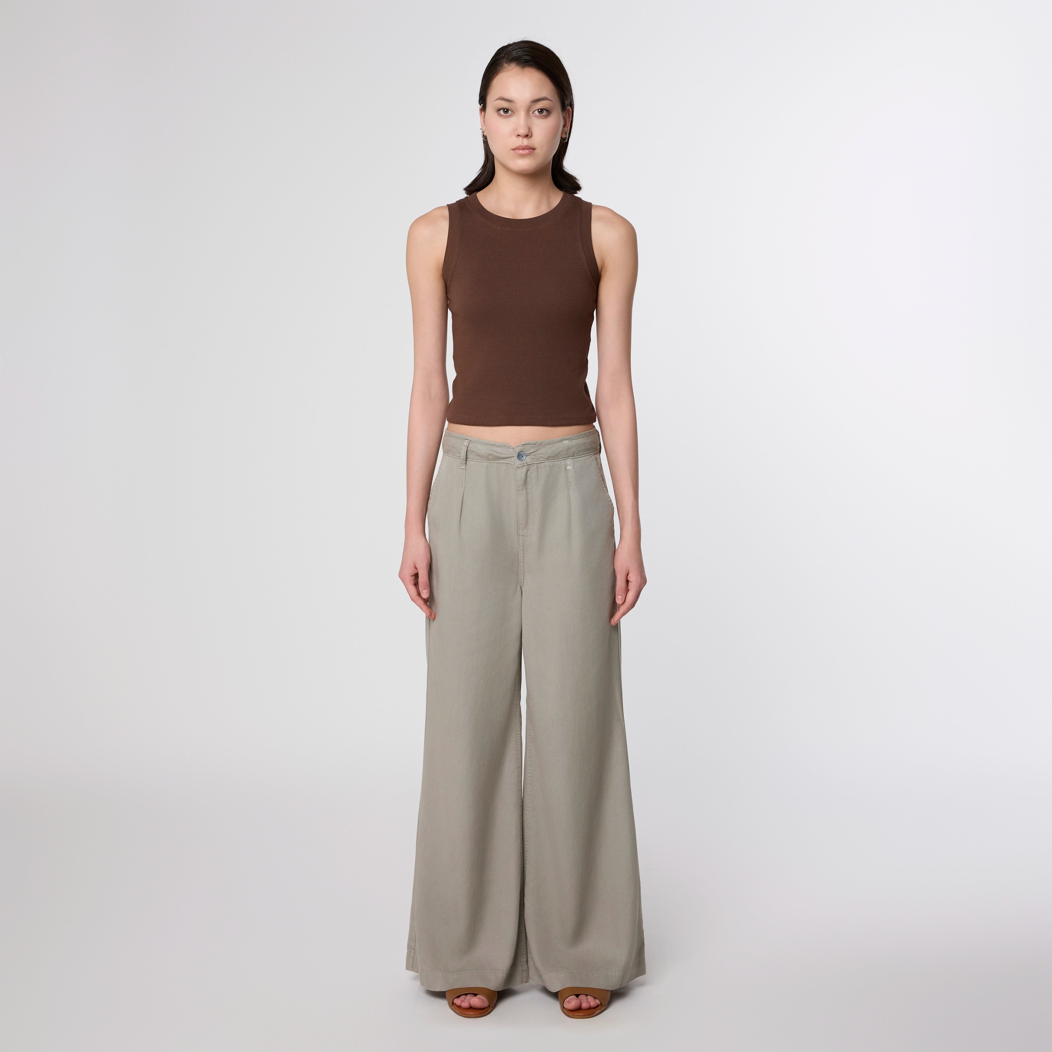 BLAZE Super Wide Leg - Tencel - Rock Olive