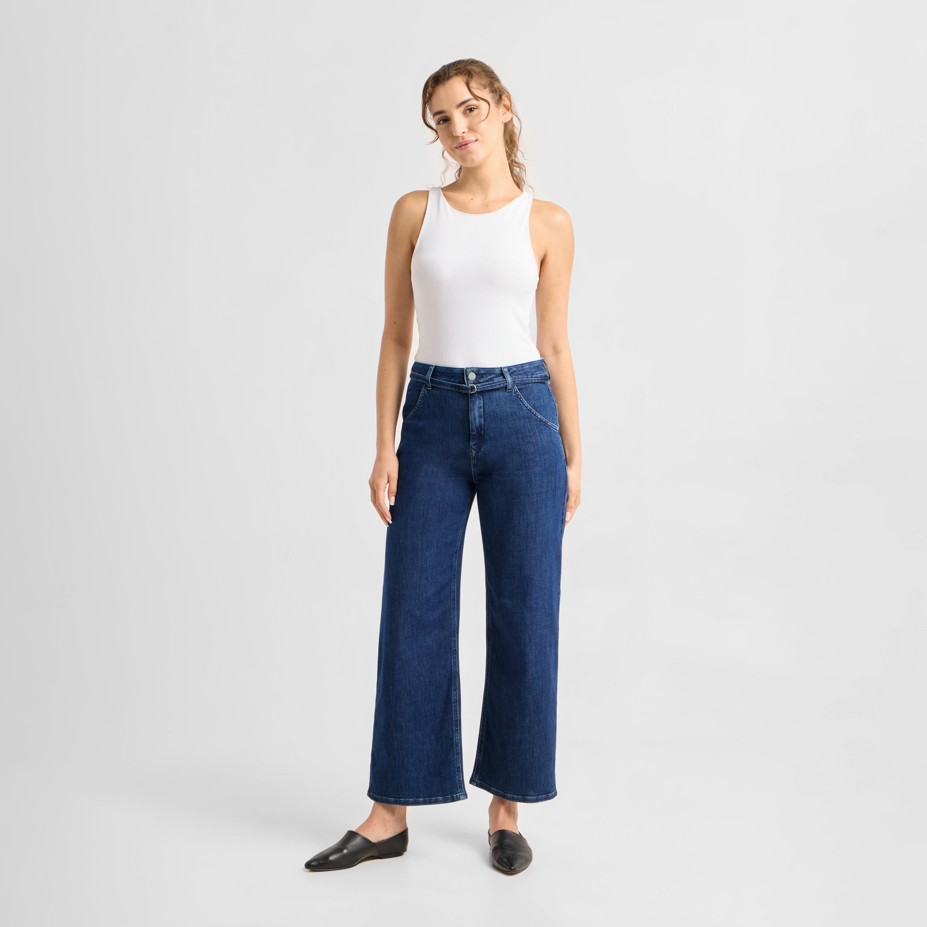 BLINK High Waist Culotte Jeans - Dark Blue