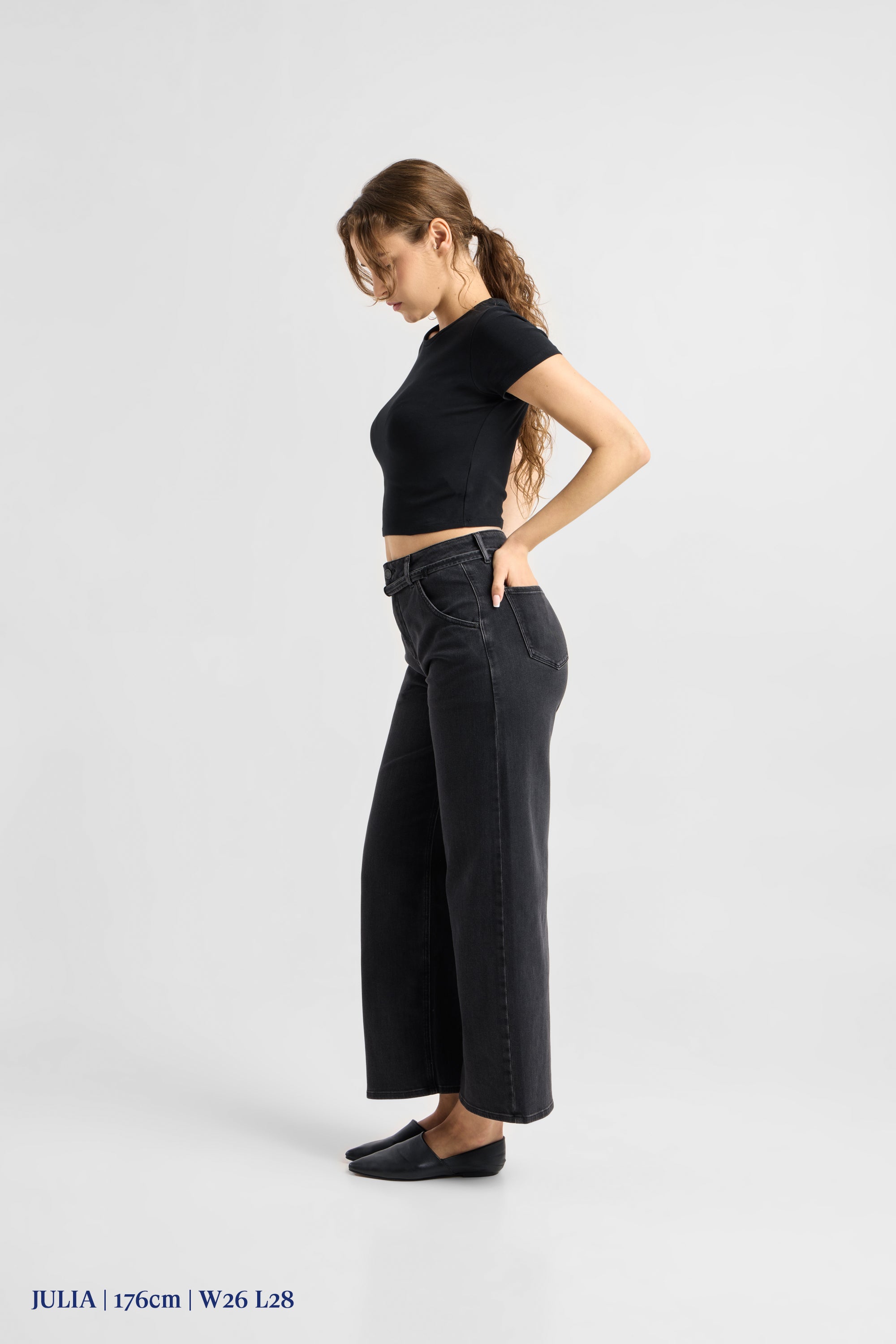 BLINK High Waist Culotte Jeans - Black Denim