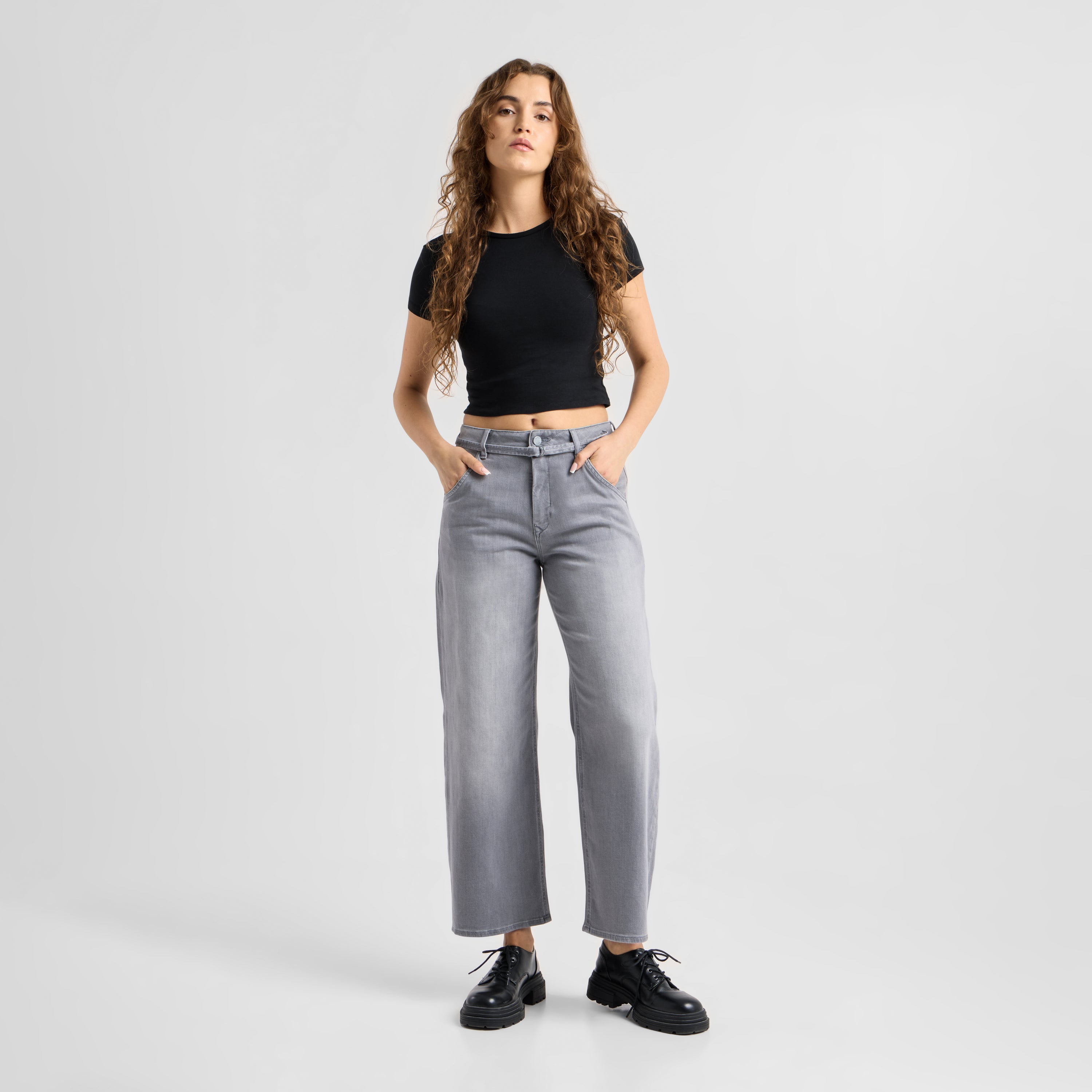 BLINK Wide Barrel Culotte Soft Denim - Classic - Cool Grey