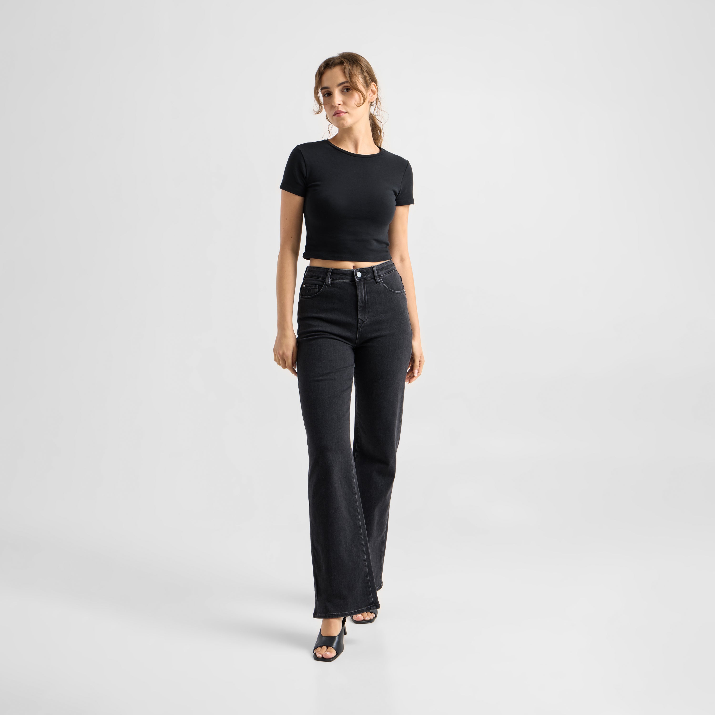 DEW Flared Soft Denim - Classic - Black Denim