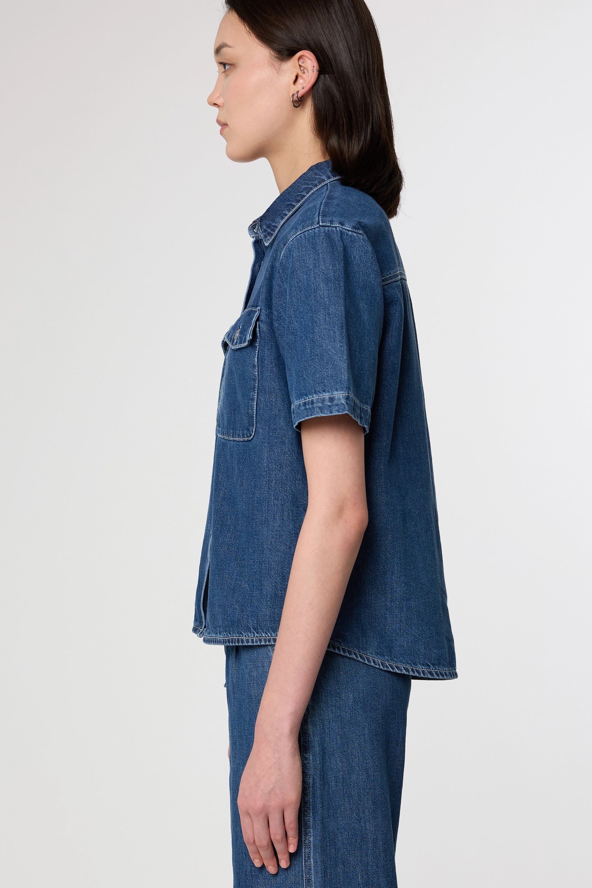 BLITHE - Shirt - Light Weight Cotton/Hemp - Medium Blue