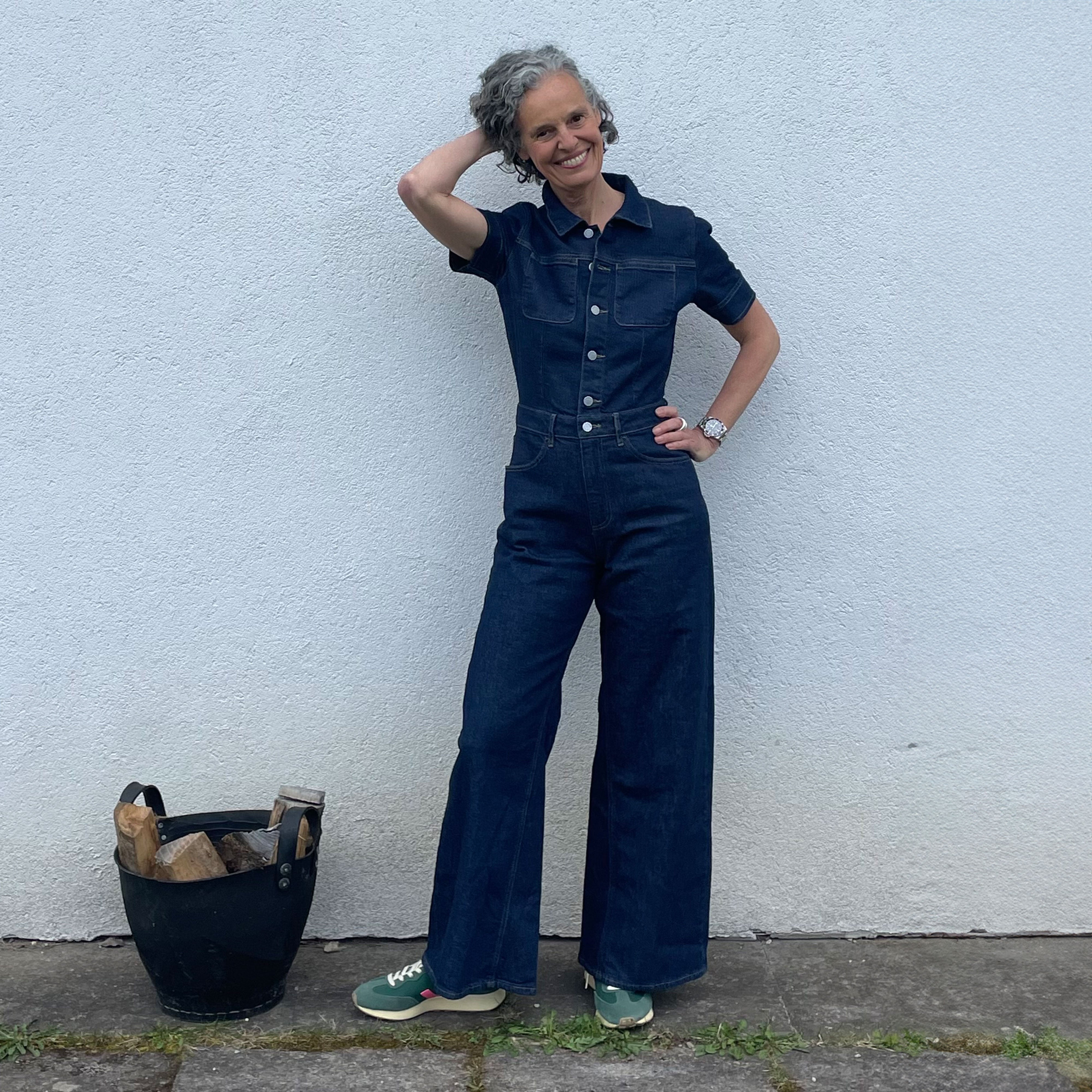 TWITTER Minimal Stretch - Short Sleeve Overall - Dark Blue