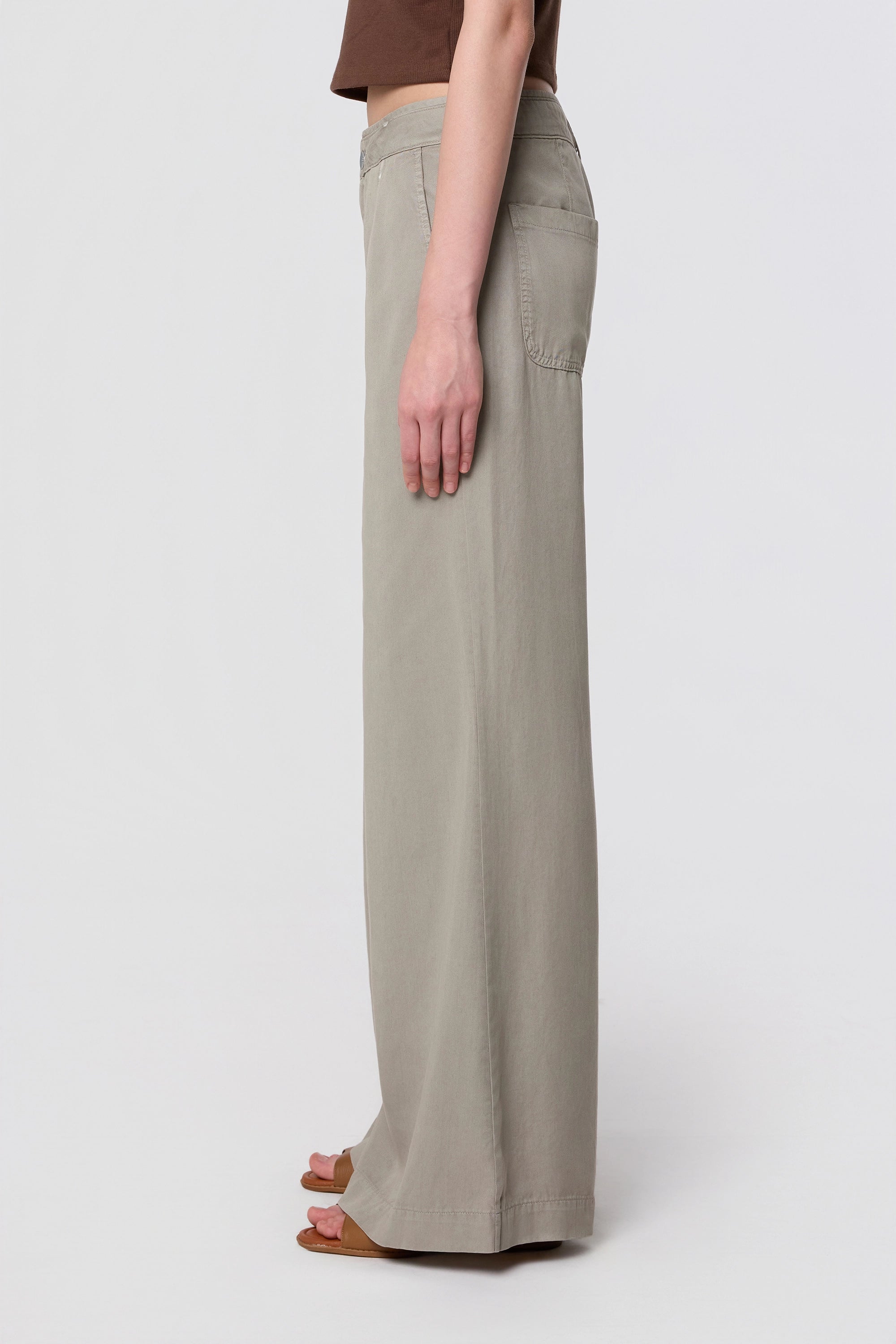 BLAZE Super Wide Leg - Tencel - Rock Olive