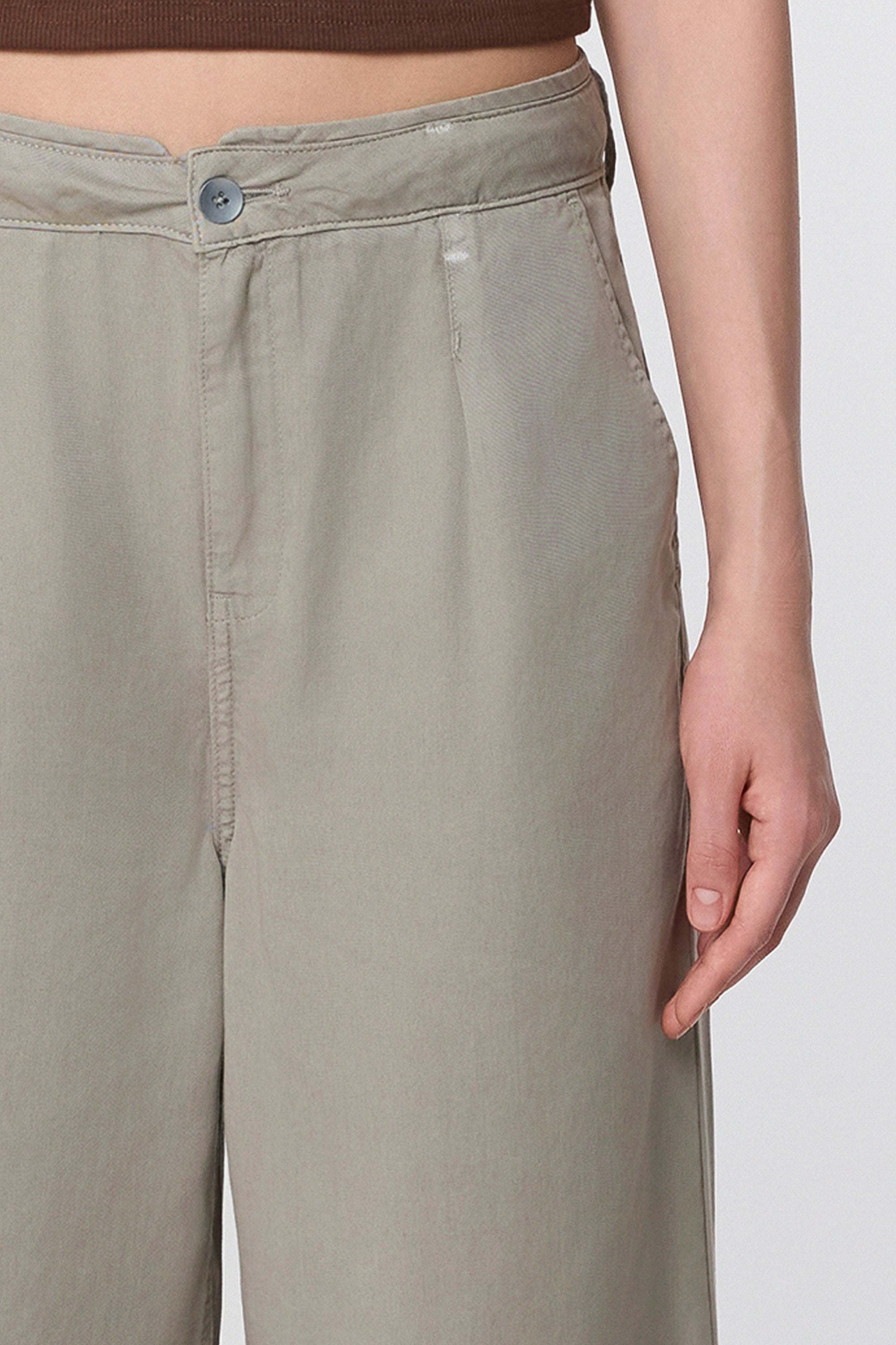BLAZE Super Wide Leg - Tencel - Rock Olive